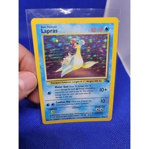 Vintage Holo Pokemon Card WOTC 1999 Fossil Lapras 10/62 Holo Rare NM